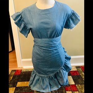 FASHION WRAPPED JEANS DRESS